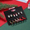 Santa Claus Elk Christmas Earrings Set Female Ear studs Korean Style Earrings Red Dangle Earrings