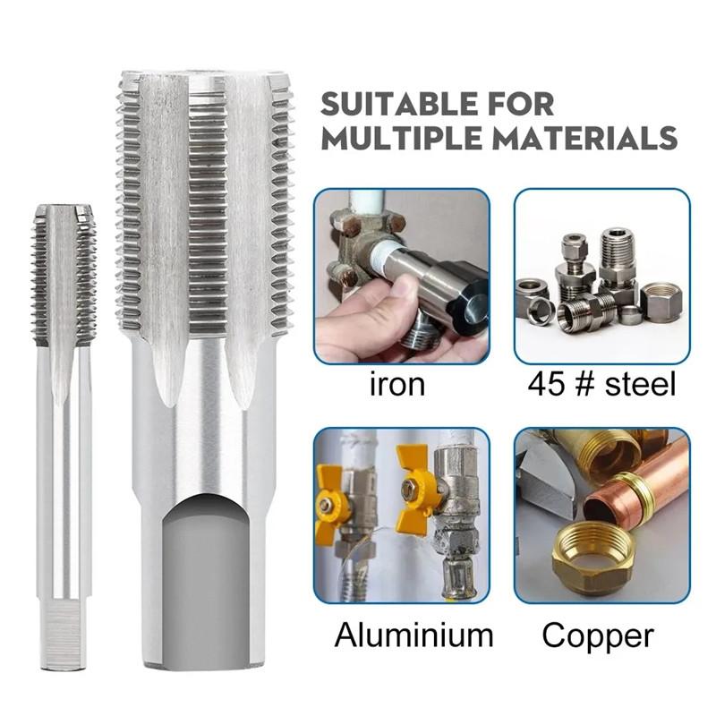 Набор из 2 шт. метчиков и плашек для трубной резьбы G NPT 55°/60° 1/8 1/4 3/8 1/2 3/4 1 дюйм 2 дюйма, используется для инструментов для нарезания трубной резьбы