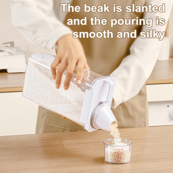 Storage Box Transparent Airtight Container with Ergonomic Grip BPA Free Leakproof Large Capacity Sealed Flour Sugar Container