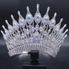 Catwalk Pageant Crown Stage Oversized Adjustable Rhinestone Crown Festive Party Headwear
