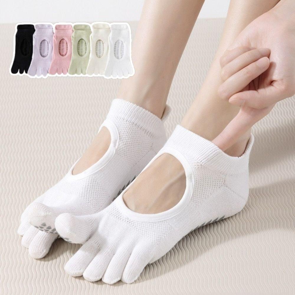Breathable Pilates Yoga Socks Mesh Ballet Boat Socks New Five Finger Socks  for Dance Practice