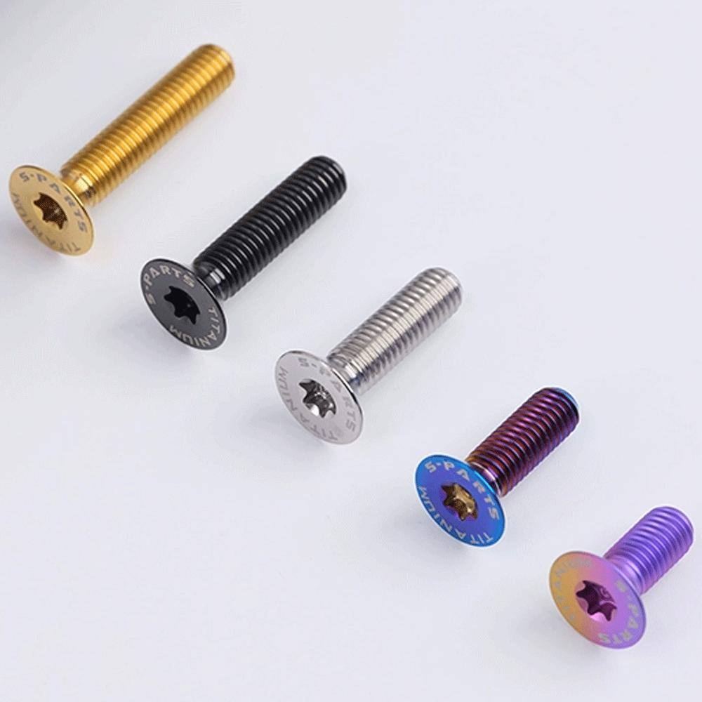 1 PC M8 p1.25mm 20 25 30 35 40 45 50 60mm GR5 Titanium Alloy Countersunk Screw Bolt Flat T40 Torx Head For Motorcycle Bike