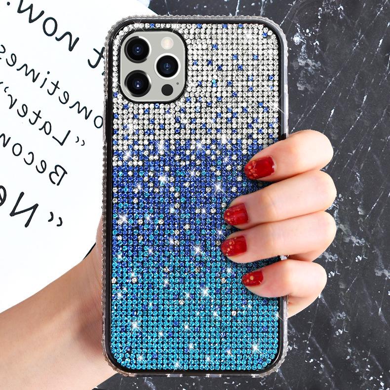 Креативный градиентный чехол для iPhone со стразами для 13, 16, XS Max, XR, SE и 17