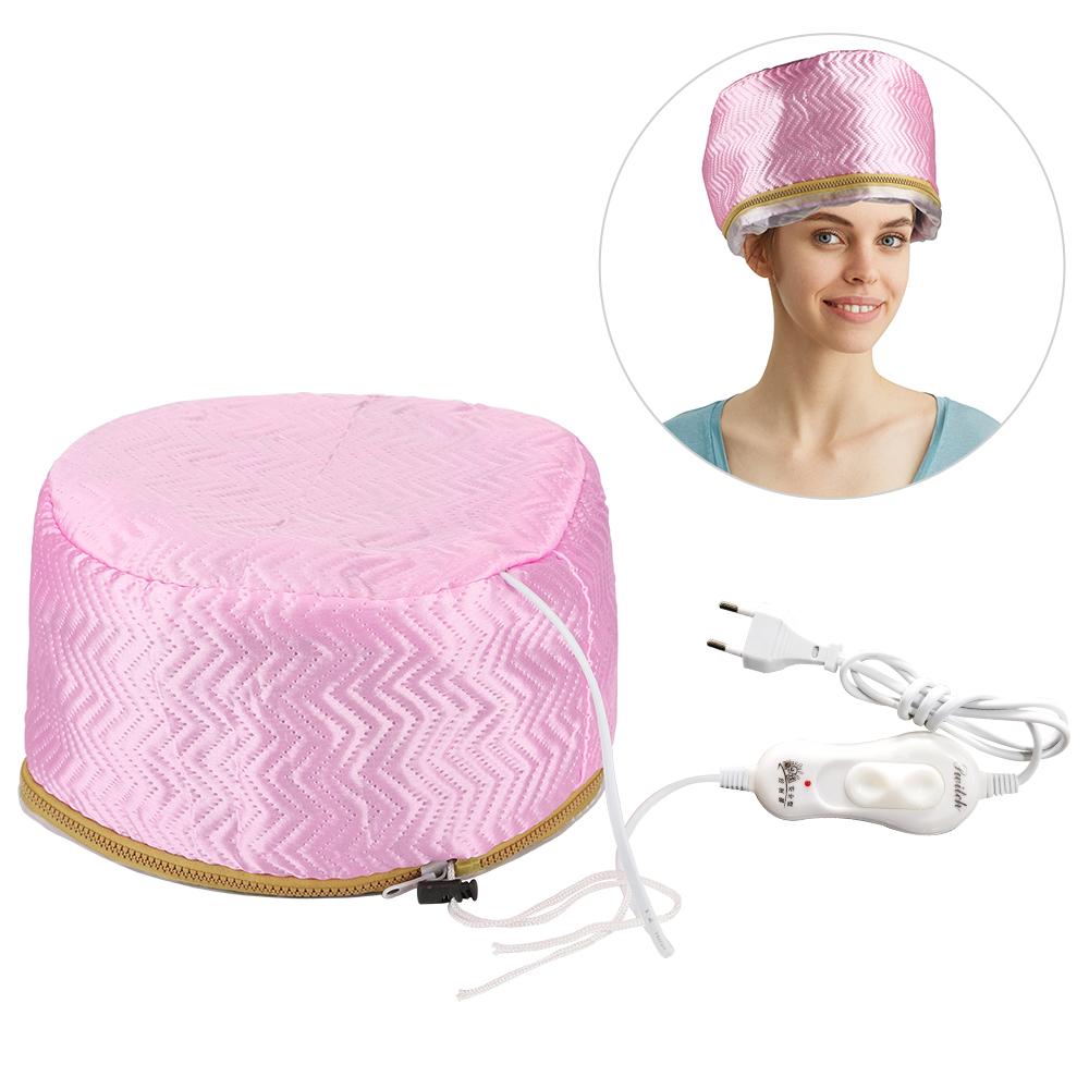 Home Salon Hair Steamer Cap Women Electric Portable Heating Hat Hair Oil Baking Mask Cap 3 Timer Deep Conditioning Bonnet Black