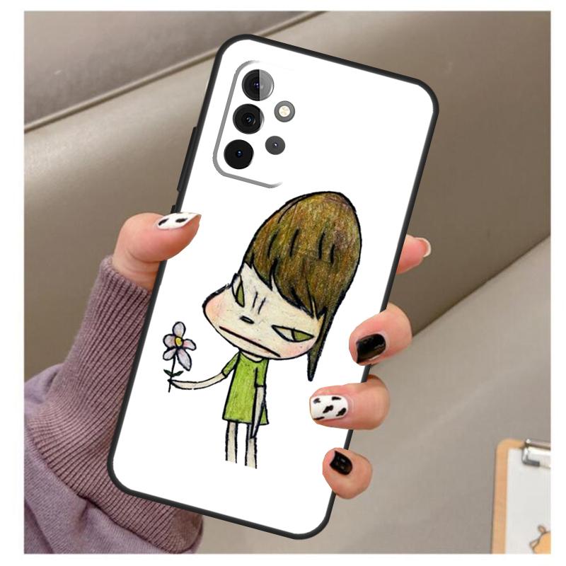 Мультяшный Эстетичный Чехол Yoshitomo Nara Для Samsung Galaxy A56 A16 A26 A36 A06 A52 A53 A33 A13 A34 A54 A14 A15 A35 A55 A22 A32