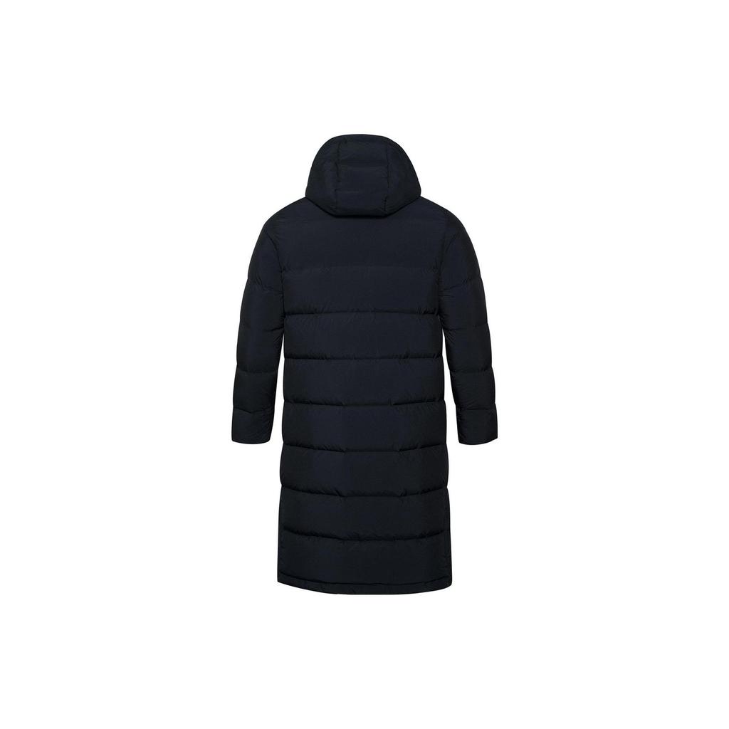 Li Ning Badminton Series Warm Long Hooded Down Jacket Winter Men Jacket Black AYMR113-3