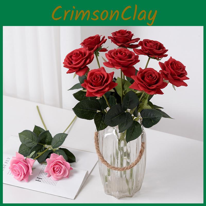 Silk Single Rose Artificial Flower For Wedding Decor And Interior Enhancement