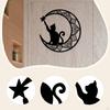 Cat Silhouette Decor Decorative Plaque Easy To Hang Moon Design Lover Gifts for Bathroom Gate