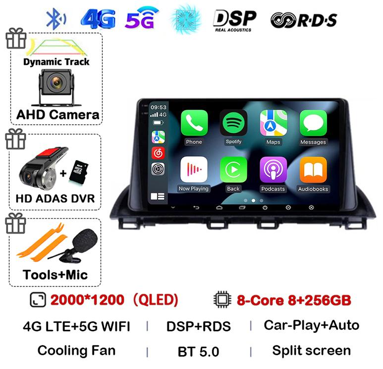 Android 14 Carplay Auto For Mazda 3 Axela 2013 - 2019 Car Radio Multimedia Player GPS Navigation Video Stereo Head Unit 2Din DVD