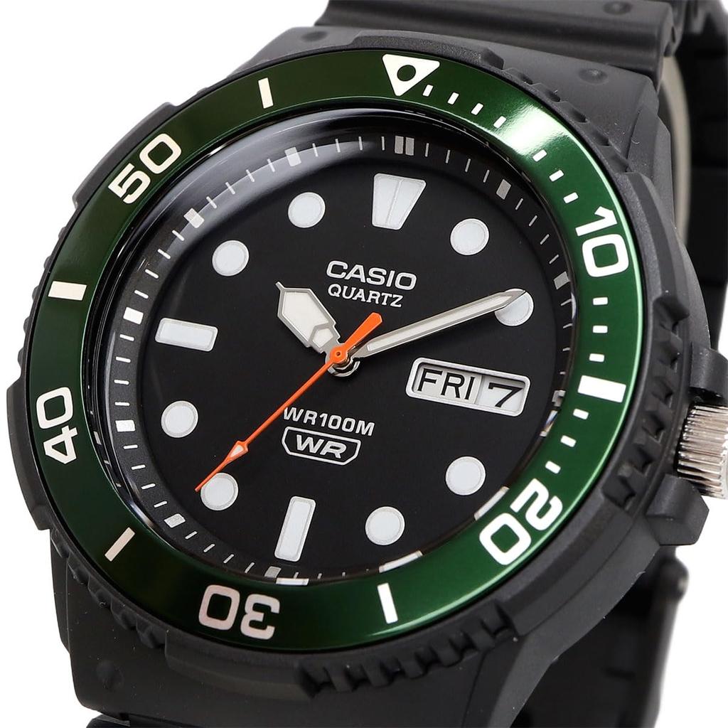 Casio CASIO STANDARD Кварцевые часы MRW-230H-1E3V Мужские Черный × Зеленый Безель Зарубежная модель