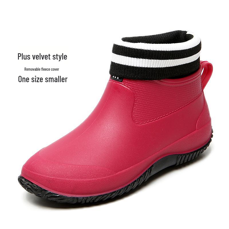 Short Tube Unisex Rain Boots: Lightweight, Waterproof, Low-top Rubber Shoes for Outdoor Use