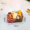 Puntos 1/12 Miniature Doll House Toast Fruit Kitchen Accessories with Basket Model Toy