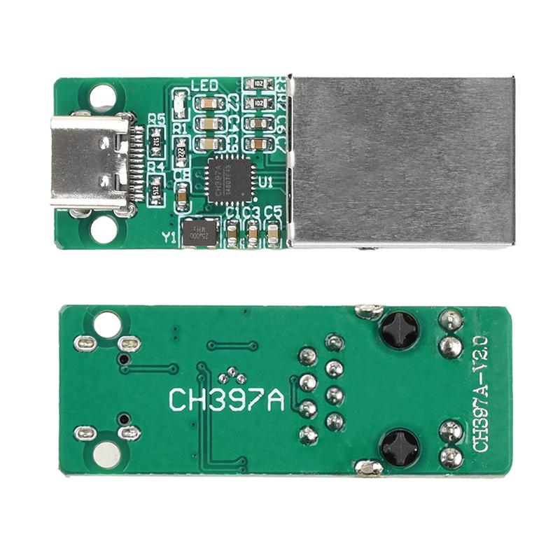 USB / Штыревой разъем / Type C на RJ45 Ethernet-интерфейсный модуль CH397A Модуль USB-Ethernet-интерфейса USB на RJ45