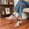 High-heeled Sandals Women's High-end French Stiletto Women's Shoes 2025 New Summer Sandals Women's Fashion Outer Shoes Women