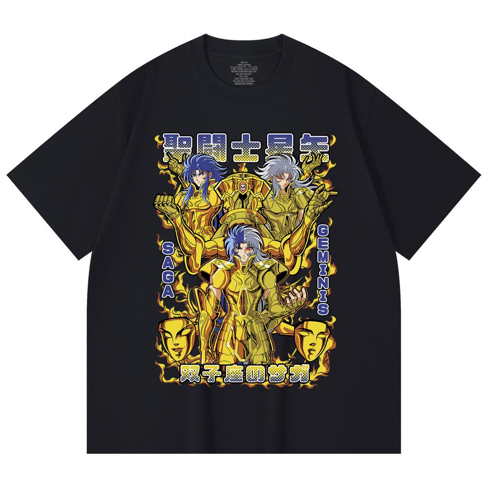 230 Gsm 100% Cotton Saint Seiya V21 Gemini Print Unisex Heavy Cotton T Shirt