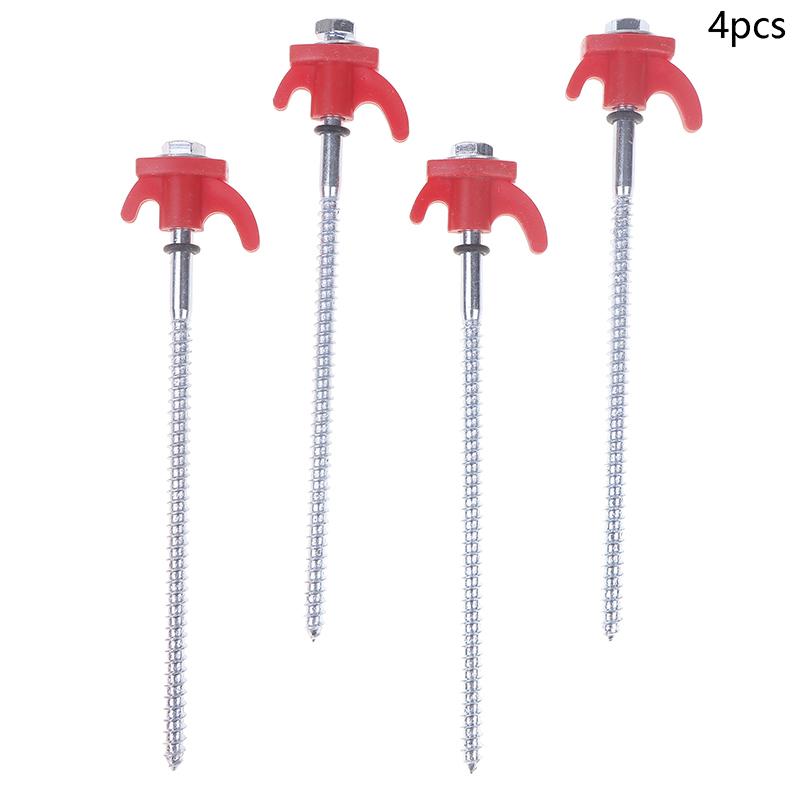 4Pcs Screw Anchor Tent Stakes 20Cm Carbon Steel Tent Pegs Spike Hook Camping Tent Nail Spiral Screw With Hex Socket Stakes