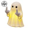Halloween Room Decorations Ghost Lamp, Cute Middle Finger Ghost/Reading Book Night Light, Funny Space Saving Wall Lamp Spooky Figurine for Tabletop,