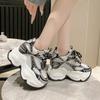 10CM Summer Breathable Mesh Sneakers Thick Bottom Sports Shoes New 2024 Women Wedges Casual Chunky Shoes High Platform Sneakers