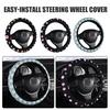 Floral Pattern Steering Wheel Cover Universal 15 Inch Breathable Anti-Slip Steering Wheel Protector Sweat Absorption Washable Car Accessories