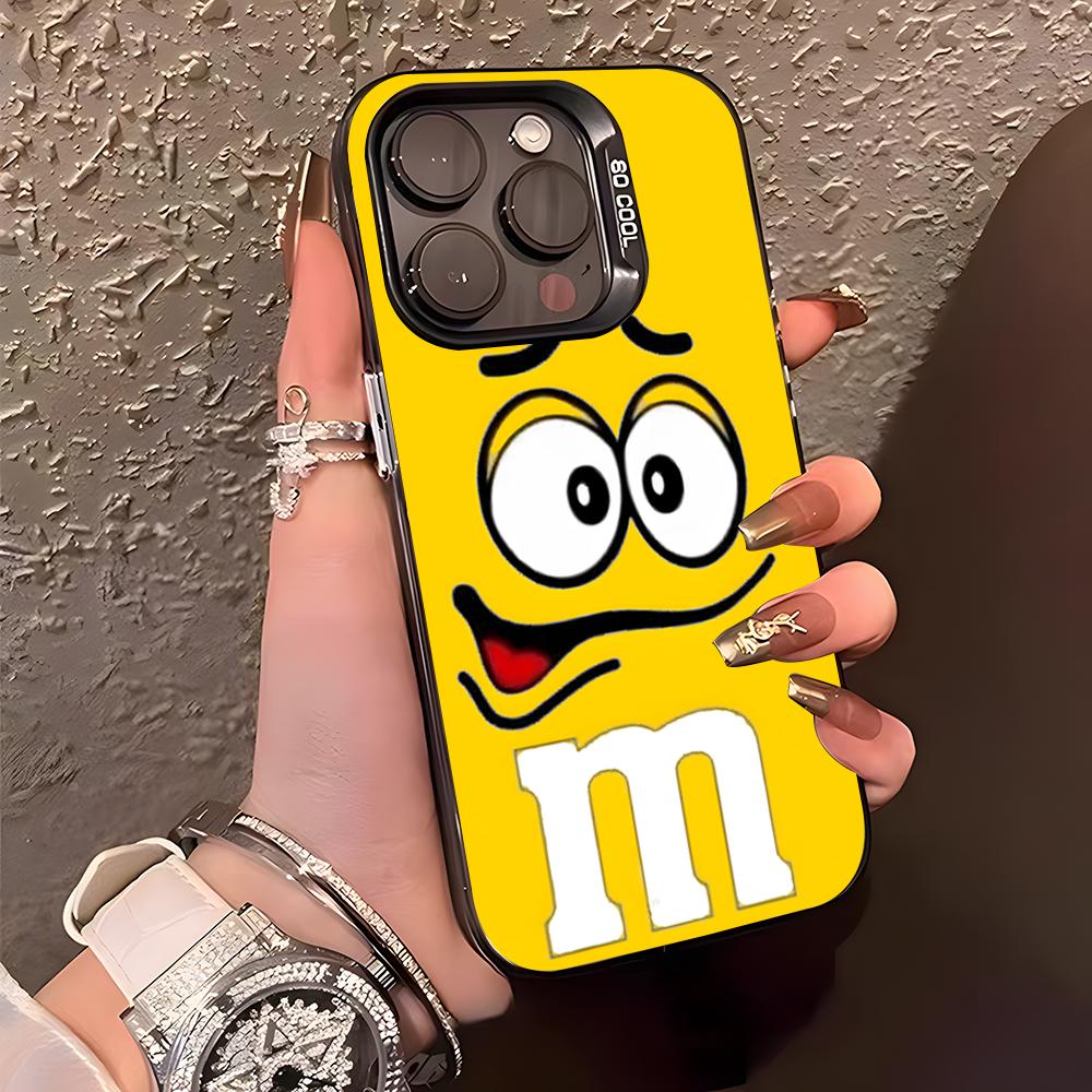 Шоколадный Чехол M&MS Для Телефона Для IPhone17 Air 16 15 14 Plus 13 12 11 Pro XS Max Серебристый Черный Бампер Чехол