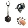 Dragon Dice Pendant Keychain Tiny Metal Dices Jewelry Set Mini Polyhedral Dices Keyring Jewelry for Fashion Enthusiasts