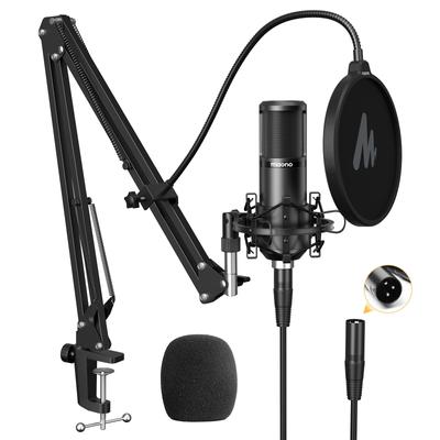 Конденсаторный микрофон MAONO XLR, микрофонный комплект, однонаправленный распределительный кабель, в комплекте для звука, подходит для музыкальной стойки/XLR-XLR