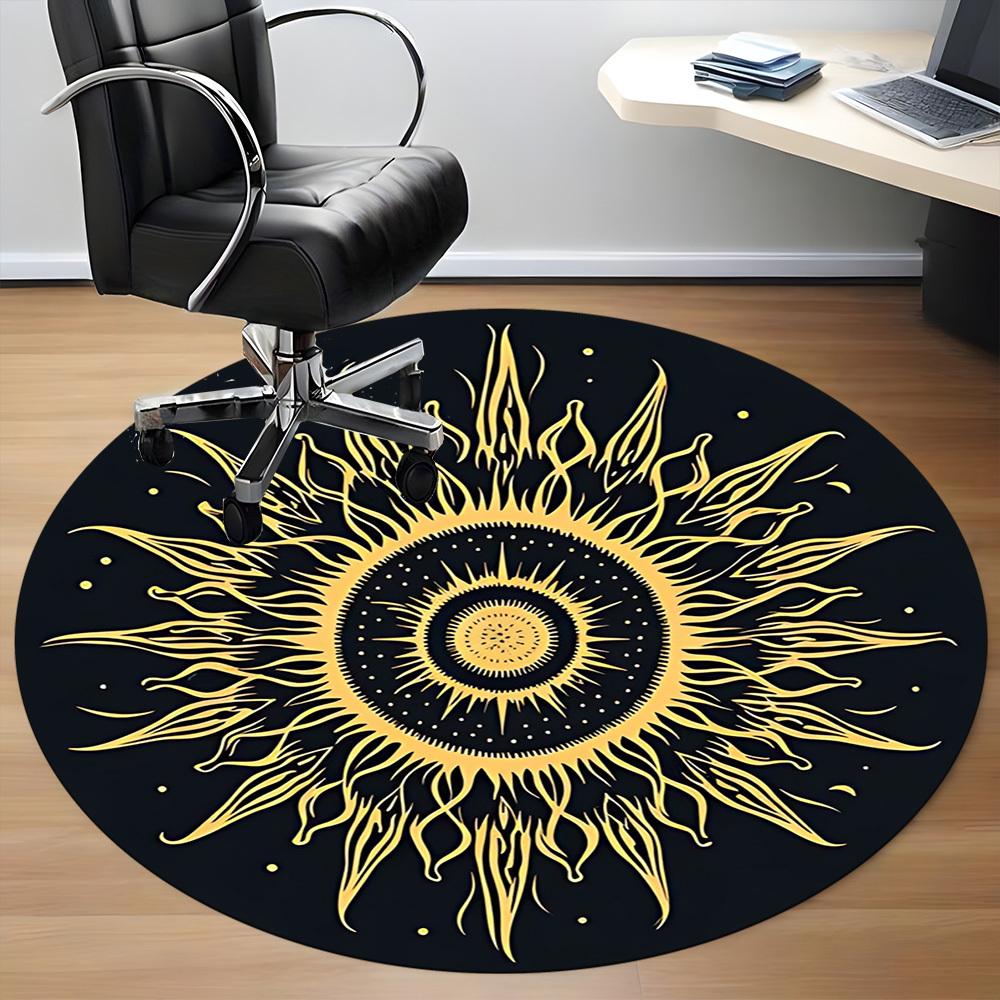 1PC Cosmic Mandala Pattern Chair Carpet for Office, Indoor Non-Slip Washable Carpet, Soft Comfortable Mat For Office Room yy250930280