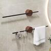 Walnut Towel Rack Perforation-free Bathroom Bar Hanging Bathroom Towel Rack Hanging Rod Single Rod Storage Rack Hand Towel Bar