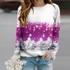 Топы для женщин с принтом рождественского снежного пейзажа, круглым вырезом и длинным рукавом, футболка, осенний повседневный тонкий пуловер, женский топ с длинным рукавом