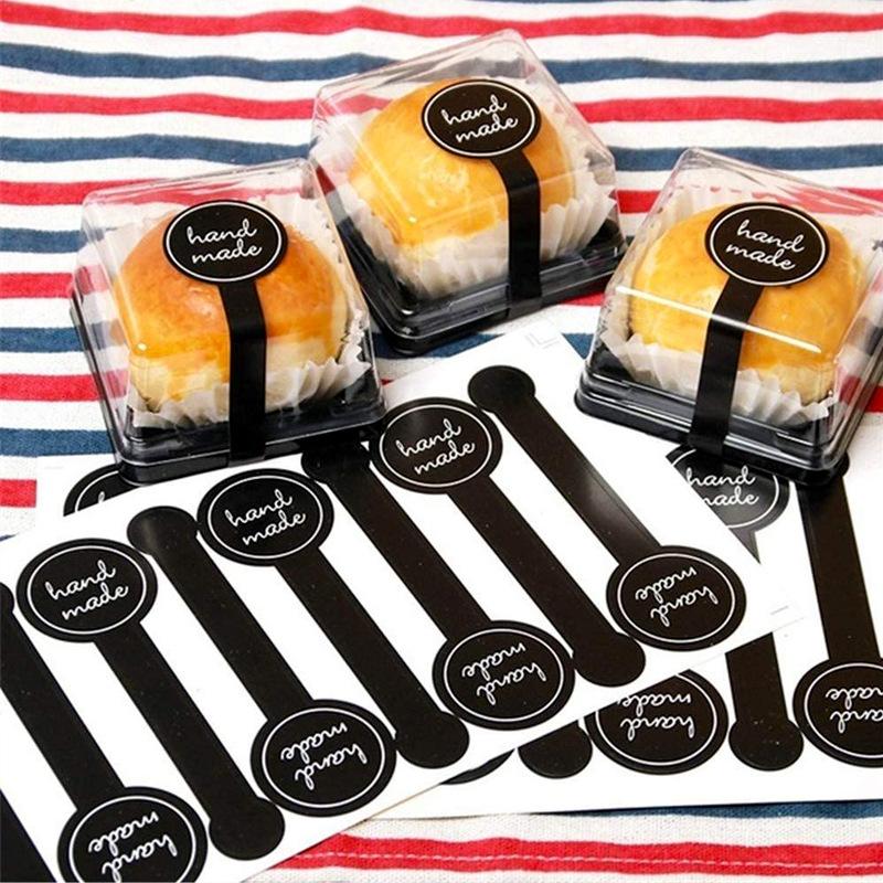 10 Sheets Long Style Self-Adhesive Sticker Cake Packaging Sealing Label Package Box Decoration Diy Tamper-Proof Stickers