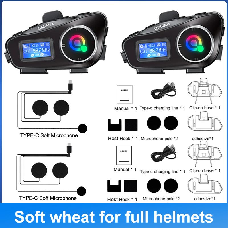 1/2 шт. мотоциклетный шлем переговорное устройство для 2 гонщиков 500M переговорное устройство мотоциклетный коммуникатор музыка поделиться с фонариком наушники