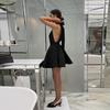 Винтажное пятно сексуальное платье с открытой спиной и бретельками через шею черное короткое платье женское короткое платье с открытой спиной и карманами женское вечернее летнее платье для дня рождения