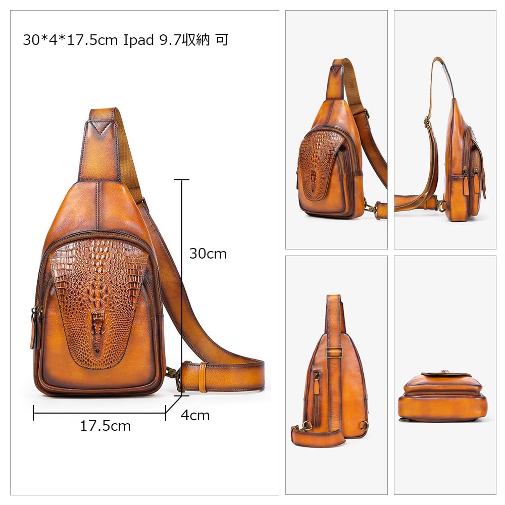 Сумка через плечо Whatna из натуральной кожи коровы в античном стиле, 3-way, кроссбоди, мини-сумка, нагрудная сумка, натуральная кожа, толстая