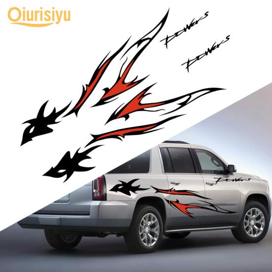 2шт автомобильная наклейка с пламенным узором самоклеящаяся наклейка из ПВХ на корпусе для внедорожника