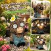 Солнечная фигурка шотландского быка, изделие из смолы, украшение для сада, наружный элемент двора с ночным светом для весны и лета