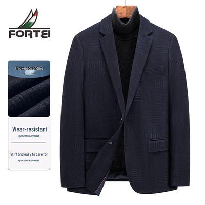 Мужской утолщенный блейзер FORTEI из смесовой шерсти с начесом, в стиле business casual