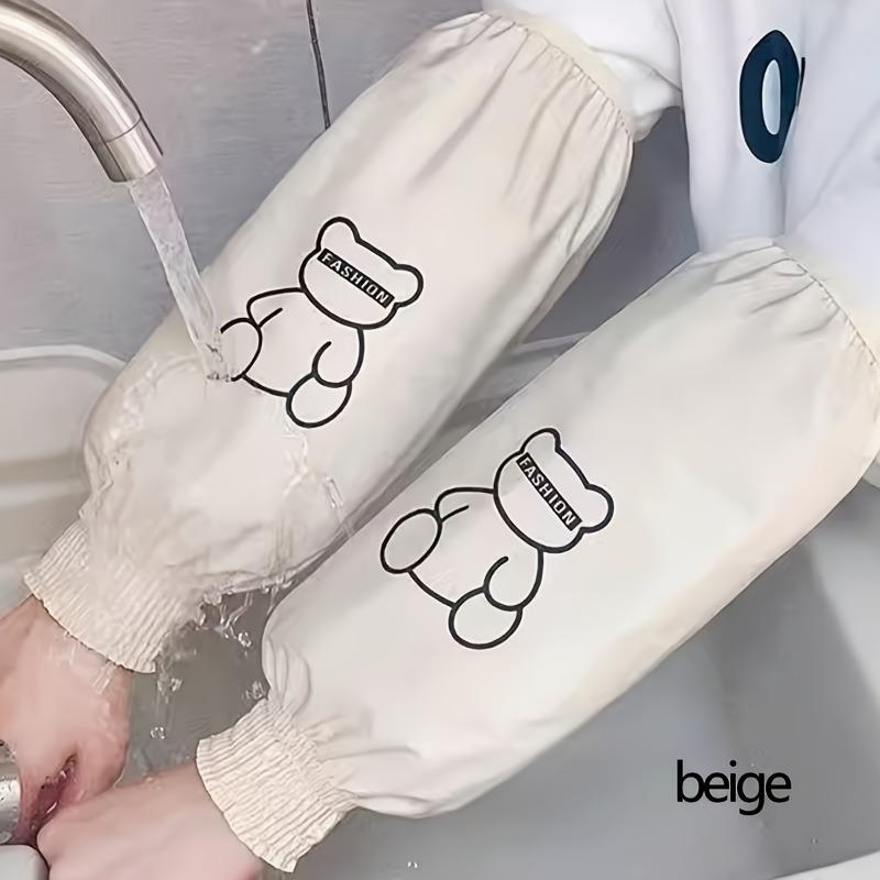 1 пара водонепроницаемых ПУ кухонных нарукавников, большой размер, милые и прочные, для готовки, рисования и уборки