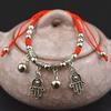 Simple Silver Retro Ethnic Style Anklet Female Beaded Red Rope Ankle Girl Accessories