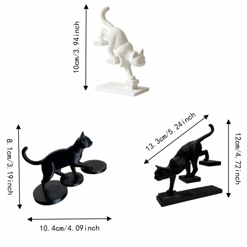 Unique Cat Descending Stairs Statues 3D Printed Nordic-Style Ornaments Home Decoration