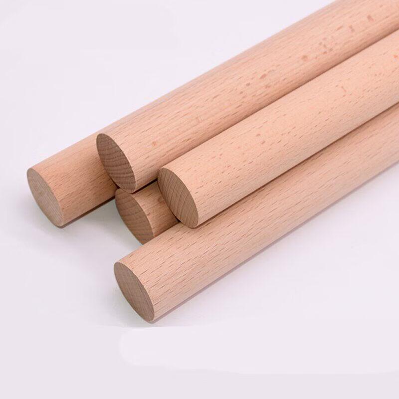 Solid Beechwood Round Rods (4-Pack)