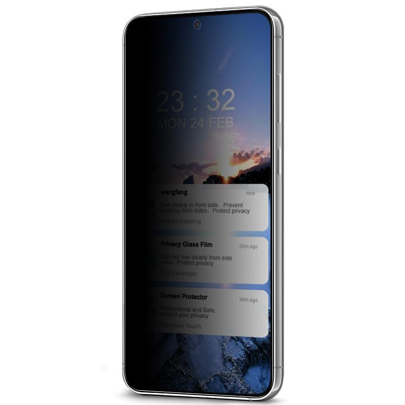IMAK For Samsung Galaxy S23+/S22+ 5G Anti-Spy Tempered Glass Screen Protector Full Glue Phone Screen Film (Fingerprint Unlock Version)