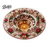 Holiday Party Home Decoration Round Christmas 3D Rug, Optical Illusion Area Santa Claus Gnome Quilted-Like Creative Gift for Anti-slip Washable Floor