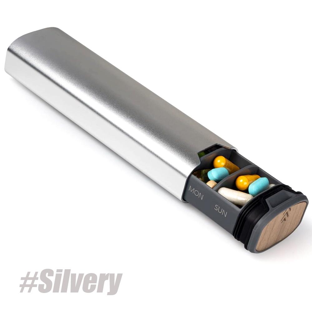 1 шт. 7-дневный еженедельный органайзер для таблеток из алюминиевого сплава и дерева, большая емкость для таблеток, витаминов и лекарств