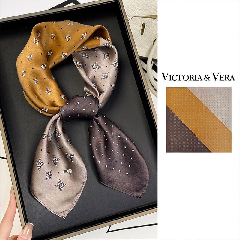 VICTORIA&VERA Retro Mulberry Silk Printed Scarf