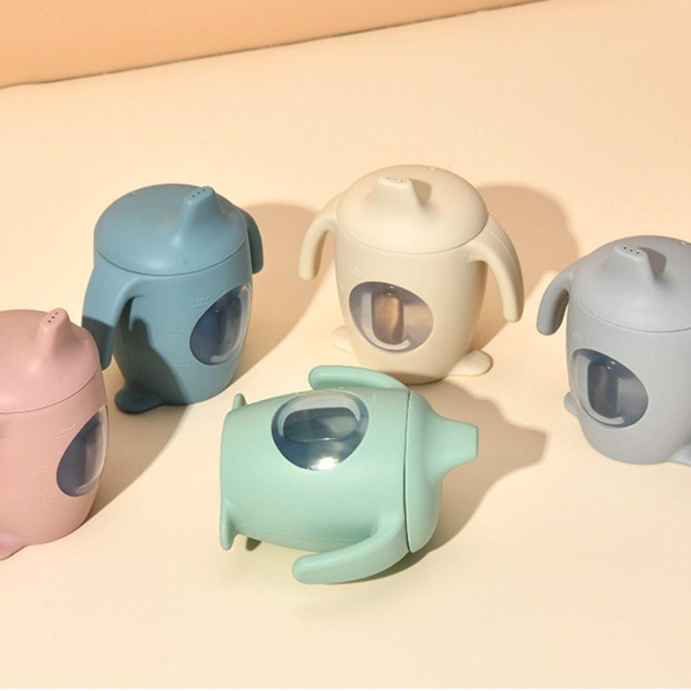 Silicone Baby Silicone Sippy Cup Learning Cup Transparent Cups Fashion Cartoon Water Bottle Baby