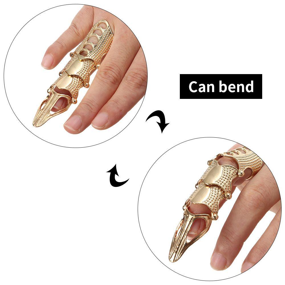 Металлический костяшка пальца Хэллоуин кольцо коготь панк кольца сустав броня рок свиток
