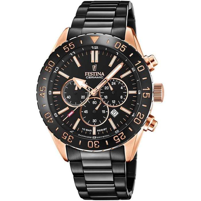 Montre - Festina - F20578/1 - Noir - Doré rose - Chronographe - 10 ATM