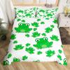 Пододеяльник Kawaii Frog King Queen Комплект постельного белья с изображением животных из мультфильмов Забавный дикий стеганый чехол для детской спальни Мягкий пододеяльник