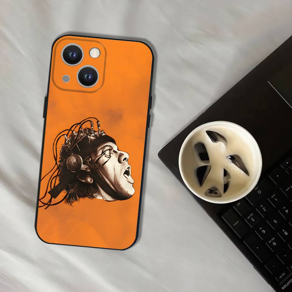 Чехол для телефона C-Clockwork O-Orange для iPhone 17,16,15,14,13,12,11,Pro,XS,Max,XR,Plus,E,SE4,Mini Черный Мягкий Чехол
