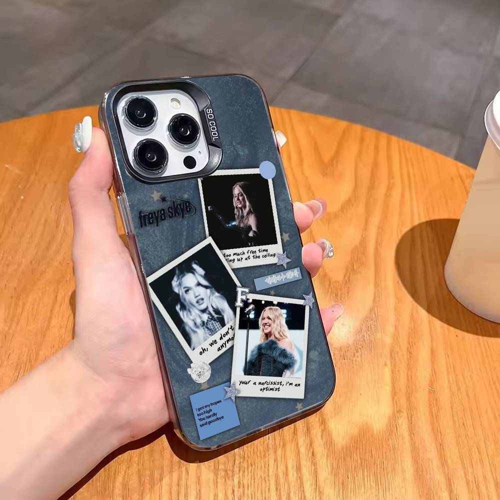 F-Freya Skye S-Singer Phone Case For iPhone17 16 15 14 13 12 Pro Max Grey Black Matte Laser Metallic Aurora Funda